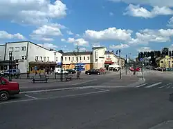 Market square along the main street of Mäntsälä.