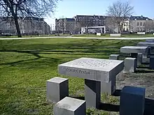 Board game tables in concrete