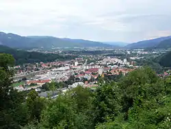 Overview of Kapfenberg in central Austria