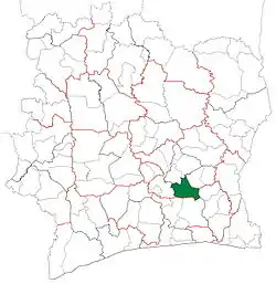 Location in Ivory Coast. M'Batto Department has retained the same boundaries since its creation in 2009.