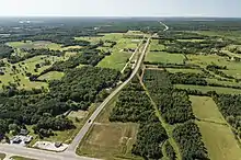 Aerial view of M-231 looking north