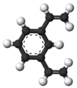 Ball-and-stick model of m-Divinylbenzene