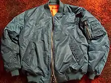 Bomber jacket with orange lining, popular from the mid-late 1990s