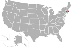 Location of teams in Massachusetts State Collegiate Athletic Conference