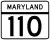 Maryland Route 110 marker