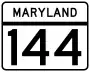 Maryland Route 144 marker