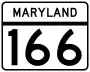 Maryland Route 166 marker