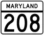 Maryland Route 208 marker