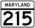 Maryland Route 215 marker