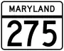 Maryland Route 275 marker