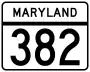 Maryland Route 382 marker