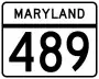 Maryland Route 489 marker