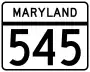 Maryland Route 545 marker