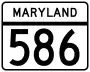 Maryland Route 586 marker