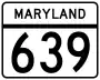 Maryland Route 639 marker