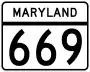 Maryland Route 669 marker