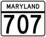 Maryland Route 707 marker