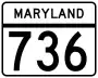 Maryland Route 736 marker