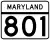 Maryland Route 801 marker