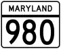 Maryland Route 980 marker