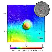 Hecates Tholus topography.