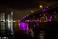 Macarthur Causeway at night as seen from Watson Island