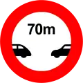 18c) — Prohibited to drive with a distance of less than 70 metres between your vehicle and the vehicle in front