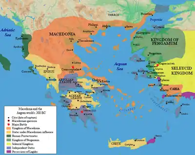 Pergamon's territory in 200 BC, before the outbreak of war with the Seleucids.