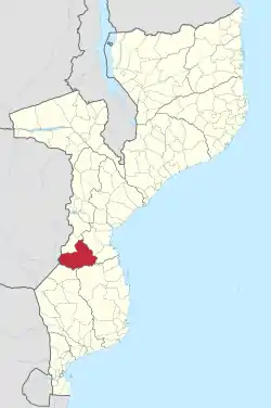 Machaze District on the map of Mozambique