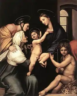 Raphael and AssistantsMadonna dell'Impannata. 158 × 125 cm.