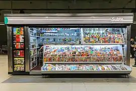 A magazine stand at Plaza Italia station