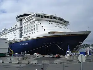 The largest ro-ro passenger car ferry in the world, MS Color Magic, in Oslo, Norway