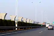 Maglev track under construction along the airport highway (2015)