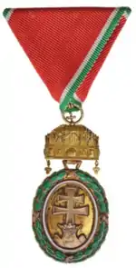 Hungarian Grand Gold Military Merit Medal small decoration after 1939 (Military award)