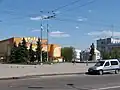 Independence square with cinema and statue of Taras Shevchenko