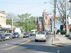 Looking east along Main Street on its course through the West Side, May 2007