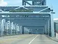 Looking south through the truss of the Main Street Bridge