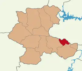 Map showing Kale District in Malatya Province