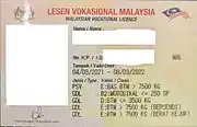 Vocational Licence.