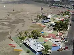 The Malecon Escenico; a boardwalk with stores and seafood restaurants