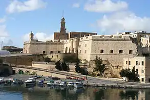 St. Michael Bastion and the damaged curtain wall which originally linked it to Sheer Bastion