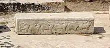 A relief showing goats and rams in one of the temples at Tarxien.