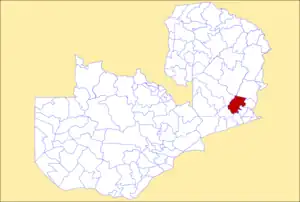 District location in Zambia