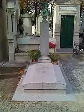 Grave of Eugène Manet and Berthe Morisot and bust of Édouard Manet in the Passy Cemetery