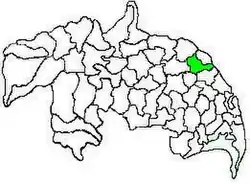 Mandal map of Guntur district showing  Mangalagiri mandal (in green)