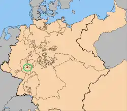 Location of Frankfurt within the German Confederation