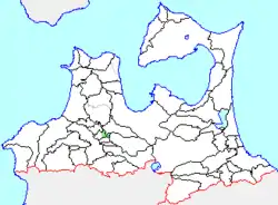 Location of Tokiwa in Aomori Prefecture