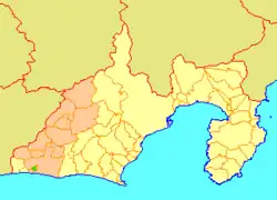 Location of Yūtō in Shizuoka Prefecture