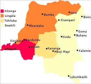 Image 8The four Bantu languages with elevated "national" status. (from Democratic Republic of the Congo)