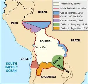 Bolivian territorial losses between 1867 and 1938